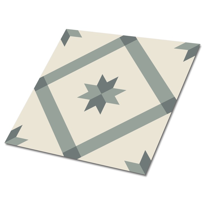 Set 9 bucati. Tulup. Placi de vinil. Model geometric bej. Bej. 30 cm x 30 cm. 010310410010000020834