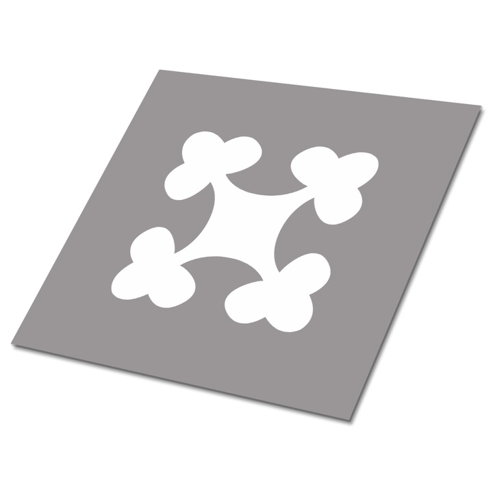 Set 9 bucati. Tulup. Placi de perete PCV. Cluburi. Gri. 30 cm x 30 cm. 010310410010000020802