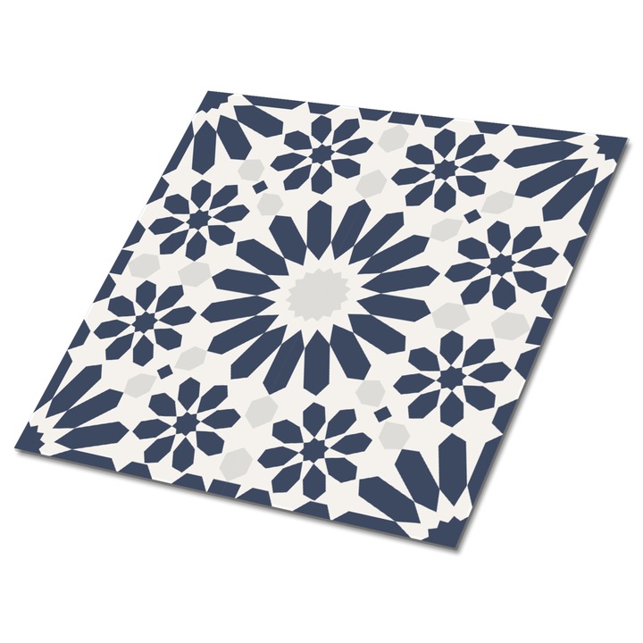 Set 9 bucati. Tulup. Placi de perete autoadezive. Motive florale. Gri. 30 cm x 30 cm. 010310410010000020783