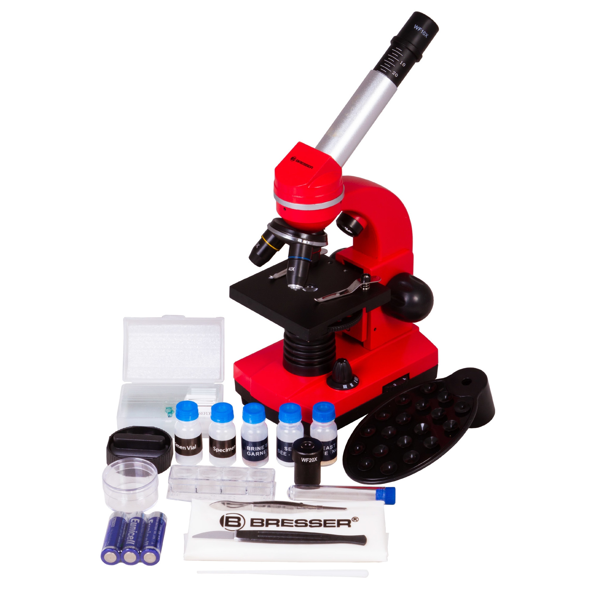 Bresser Junior Biolux SEL 40–1600x Microscope, red - eMAG.hu
