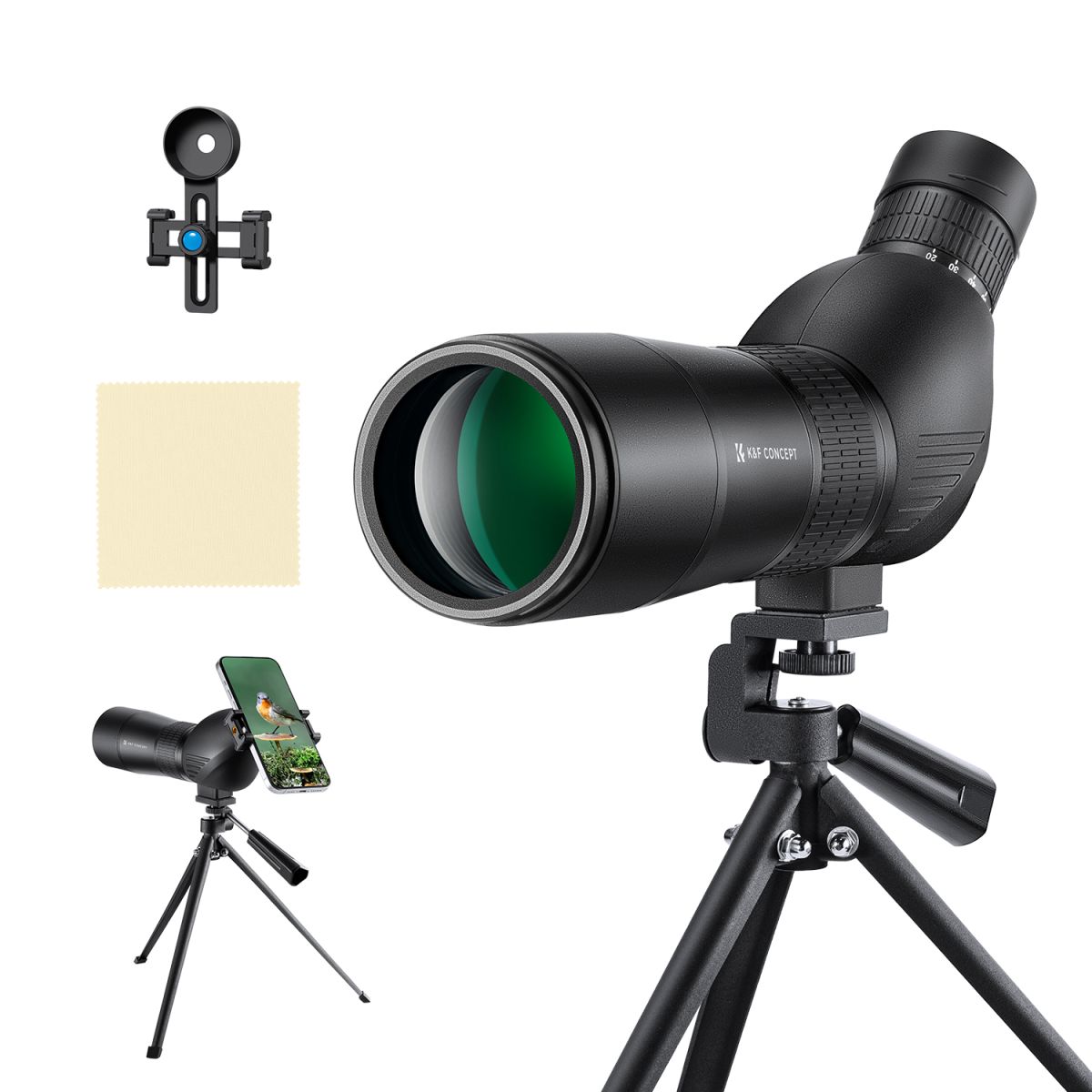 Monocular, luneta 60mm ZOOM 20-60x BAK-4 IP56 KF33.033 - eMAG.ro