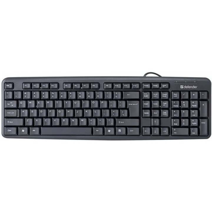 Tastatura Defender 45518, cu cablu, negru, EN