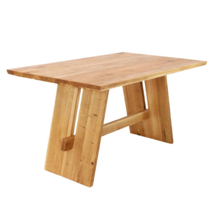 Masa Dortmund, stejar masiv, 140 x 90 cm