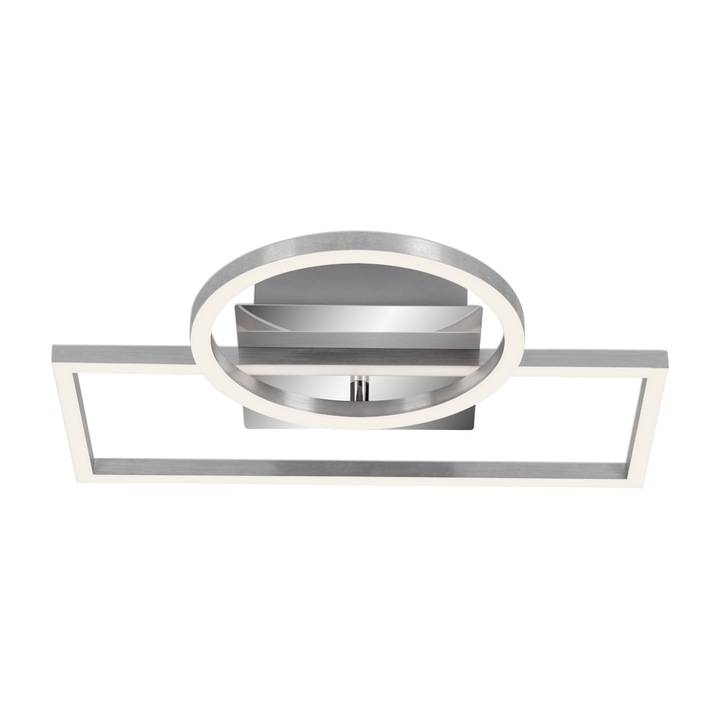 Полилей LED за вграждане Briloner Leuchen Frame Circle, 19.6W, 1500 лумена, Топла светлина (3000K), Димиране на стъпки с функция за запаметяване, 38x31x7.5 см, Хром Алуминий