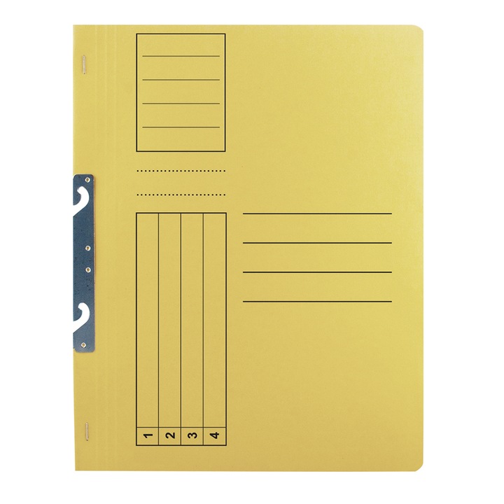 Комплект папки с телбод 1/1 Basic, A4, картон, 10 броя, жълт
