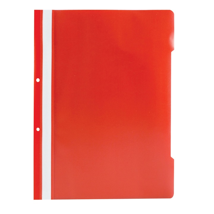 Set dosar cu sina, plastic, 2 perforatii, A4, 50 bucati, rosu