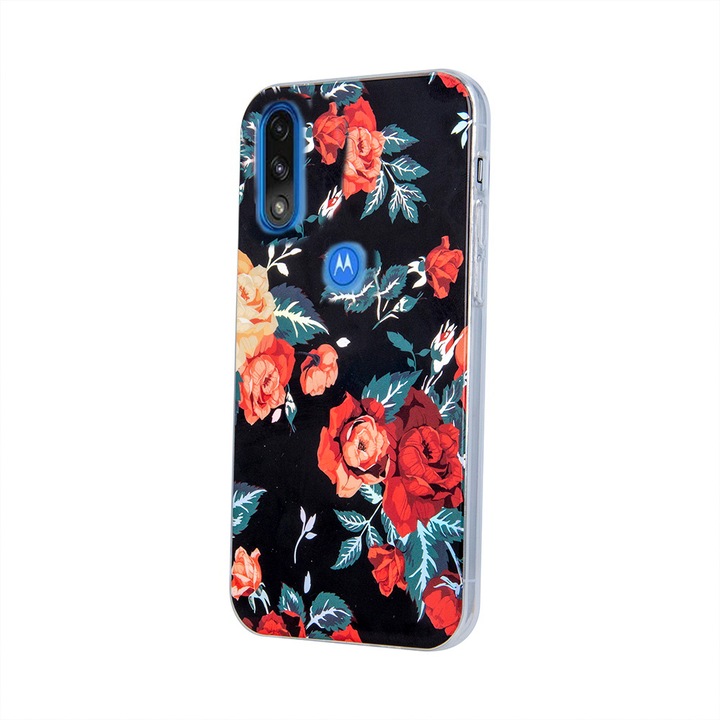 Telefonnal kompatibilis tok, Roses, vékony, kompatibilis Motorola Moto E7 Power / E7i Power, szilikon, többszínű