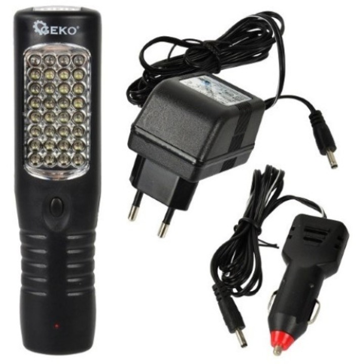 Lampa cu acumulator, 24 leduri de culoare alba si 4 leduri de culoare rosie, Geko