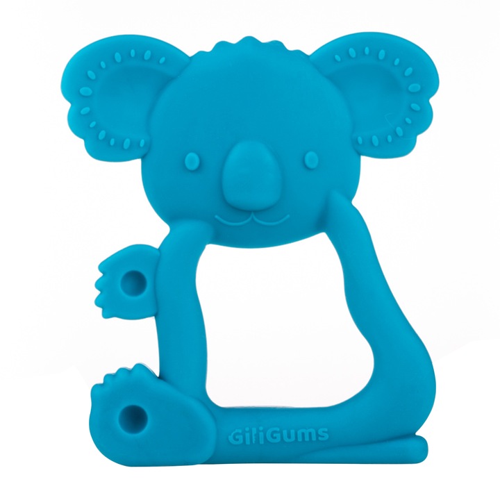 Koala fogzási játék, GiliGums®, szilikon, 3 hónap +, kék