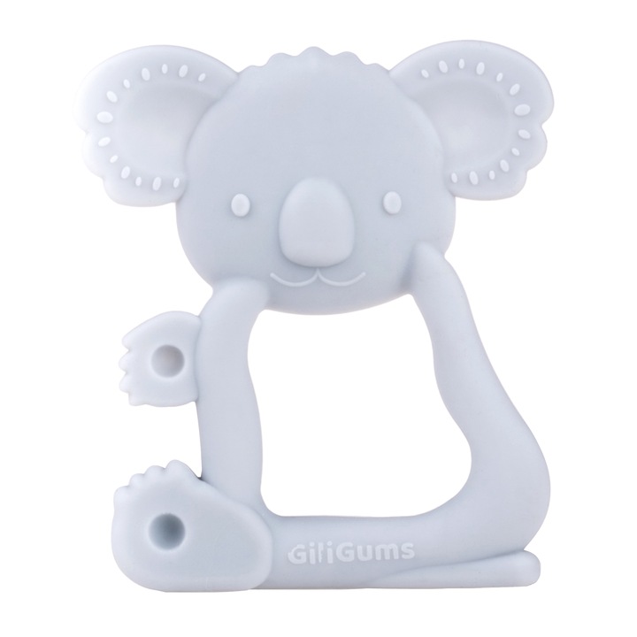 Koala fogzási játék, GiliGums®, szilikon, 3 hónap +, szürke