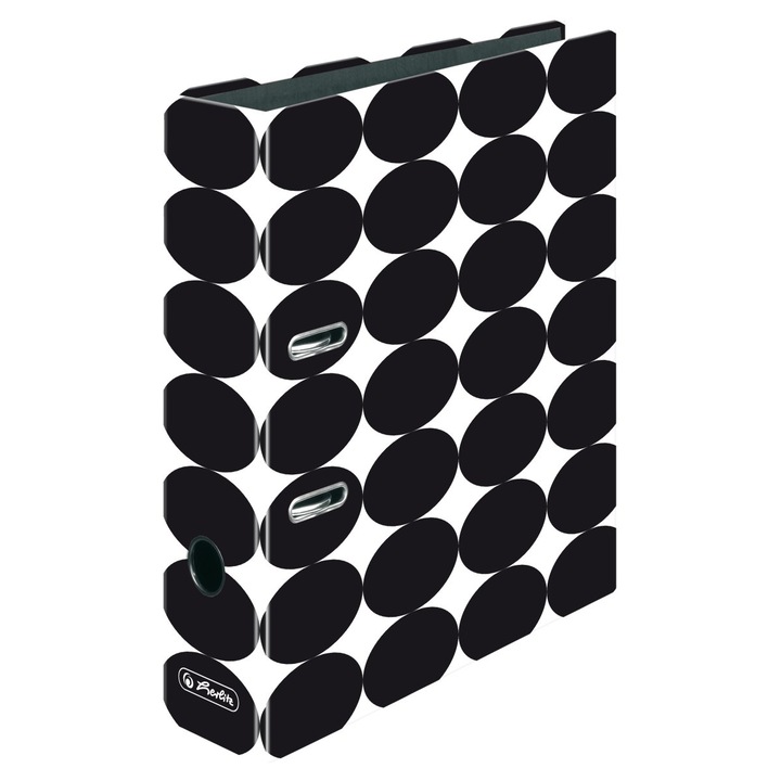 Gyűrűskönyv Herlitz MaxFile laminált, 8 cm, Just Black