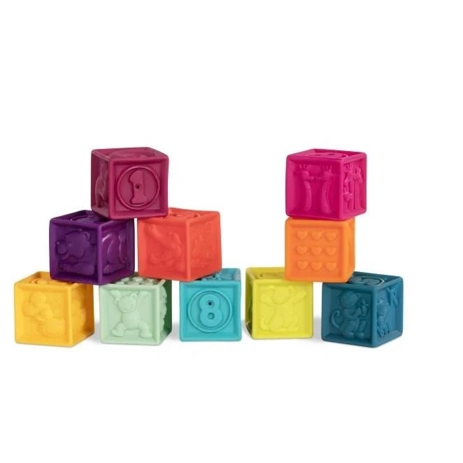 Set 10 cuburi de silicon moi, cuburi pentru bebelusi - eMAG.ro