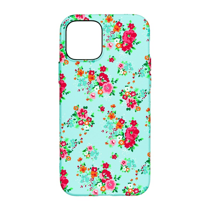 Husa de telefon, LUXO, compatibil cu iPhone 12 / 12 Pro, model Water Blossoms cu efect fosforescent, TPU, multicolor
