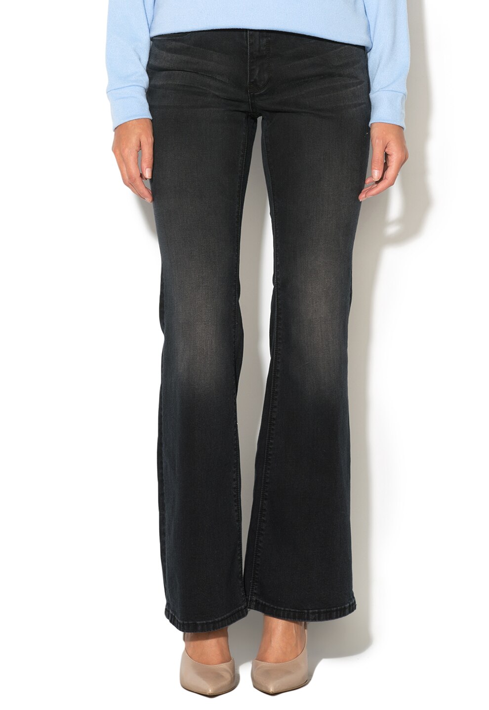 ICHI Jeansi negri cu aspect decolorat Erin Izzi 30