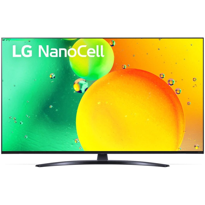 LG 43NANO763QA NanoCell Smart LED TV, 108 cm, 4K Ultra HD, HDR, webOS ThinQ AI, G energiaosztály, Fekete