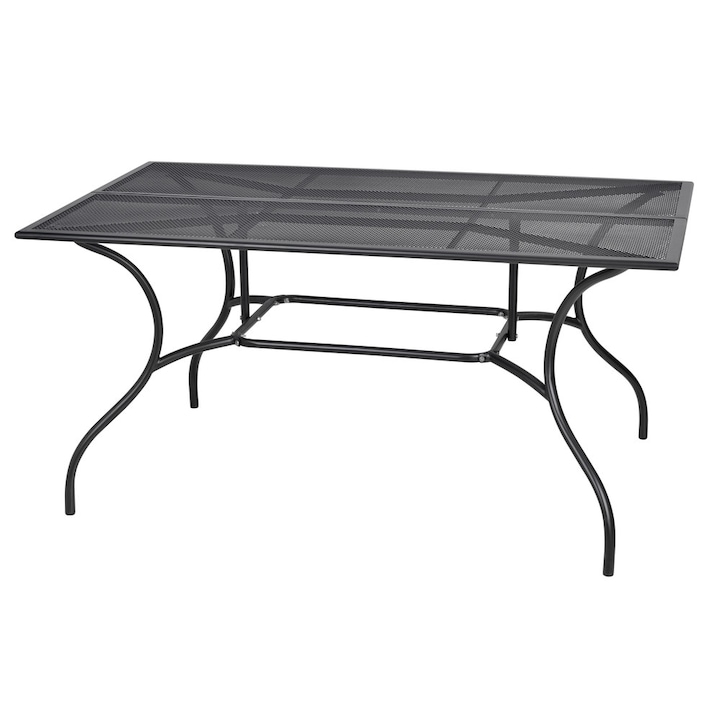 Метална градинска маса ROJAPLAST ZWMT-83, 150 x 90 x 72 см - черна