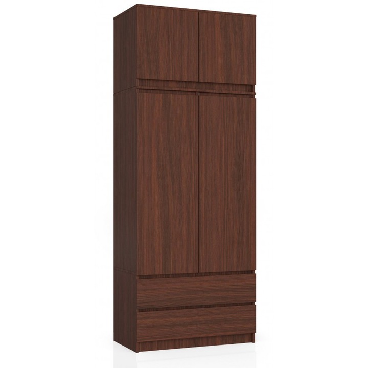 Dulap cu extensie, Akord Furniture Factory, PAL/MDF, 51x90x234 cm, Maro