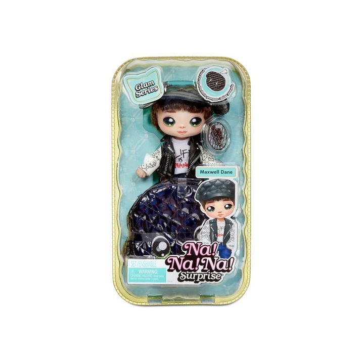 MGA Entertainment 1575375 Na! Na! Na! Surprise: 2 az 1-ben Metallic meglepetés divatbaba pénztárcával - Maxwell Dane