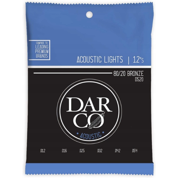 Set 6 coarde pentru chitara acustica Darco, Bronz, Light