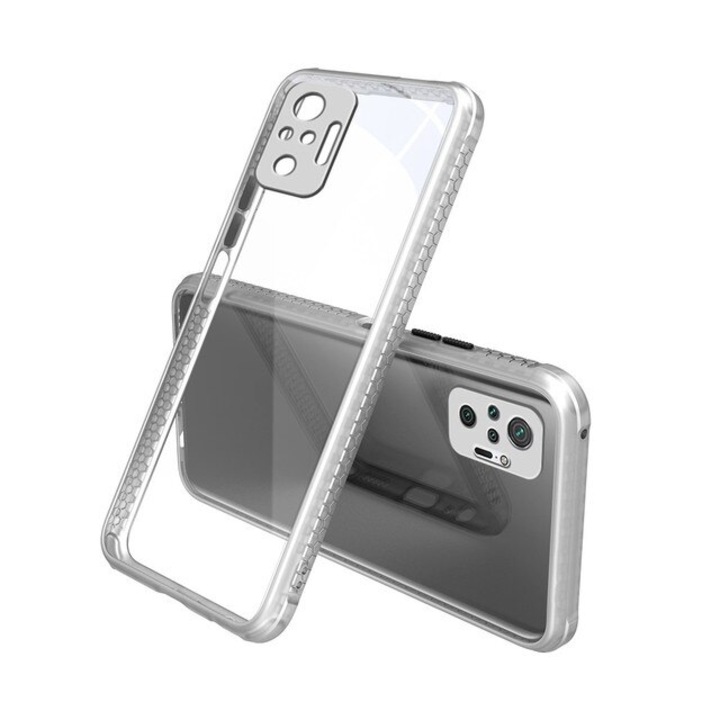 Удароустойчив Калъф за Xiaomi Redmi Note 10 Pro Max, Защита за Камерата, Бял