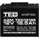 Acumulator AGM VRLA 12V 18,5A dimensiuni 181mm x 76mm x h 167mm F3 TED Battery Expert Holland TED002778 (2)