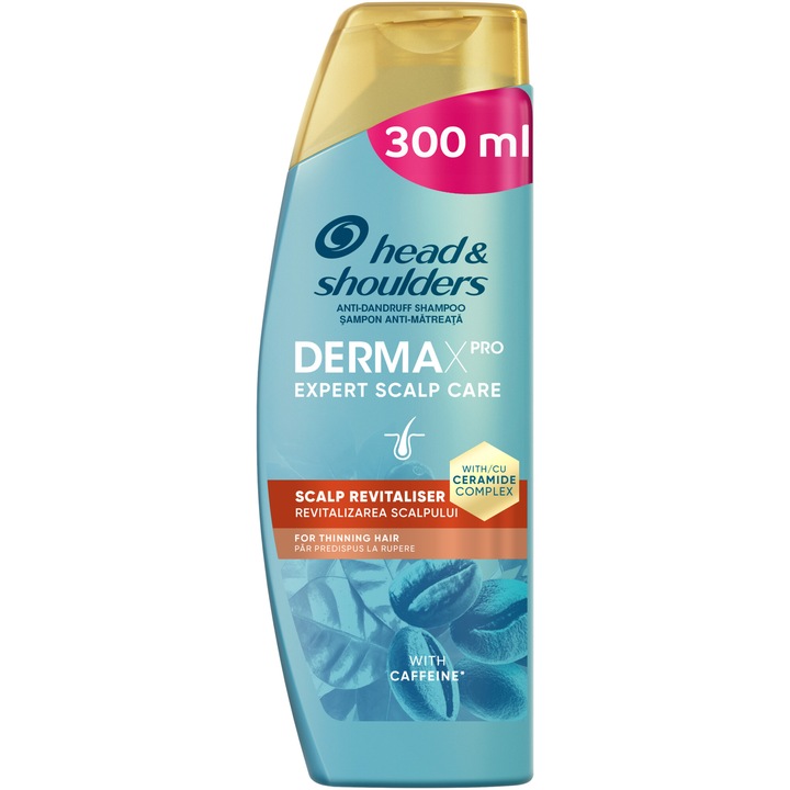 Sampon anti-matreata intaritor Head & Shoulders Derma X Pro pentru scalp uscat, 300 ml