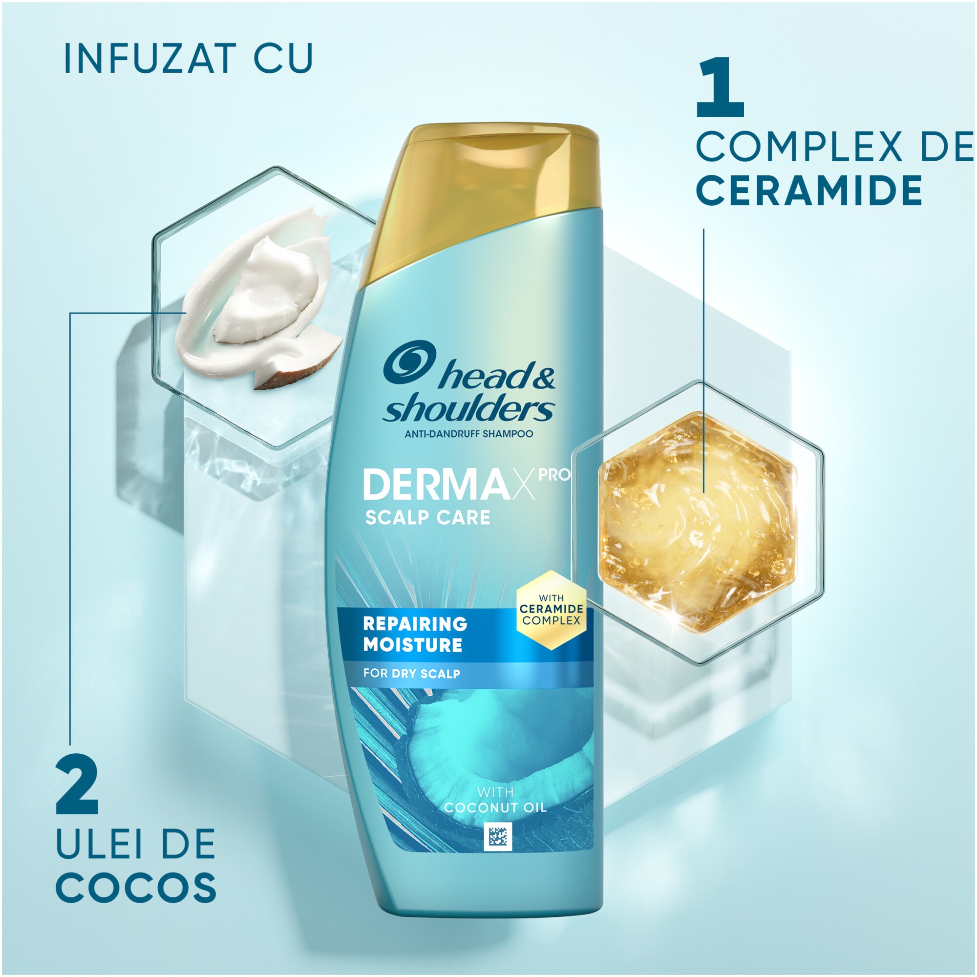 Sampon anti-matreata hidratant Head & Shoulders Derma X Pro pentru