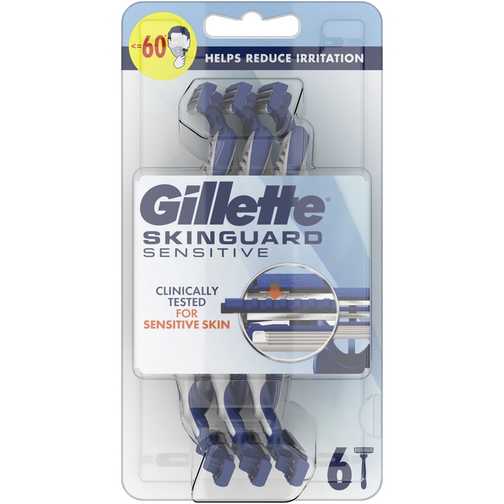 Aparat de ras de unica folosinta Gillette Skinguard Sensitive, 6 buc