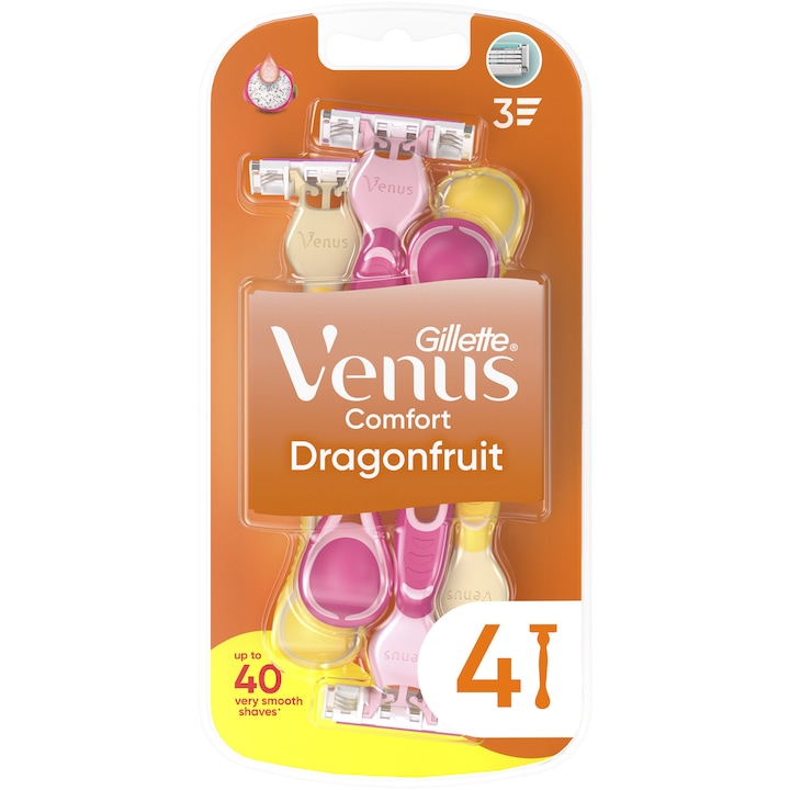 Aparate de ras de unica folosinta Gillette Venus 3 Dragonfruit, 4 buc