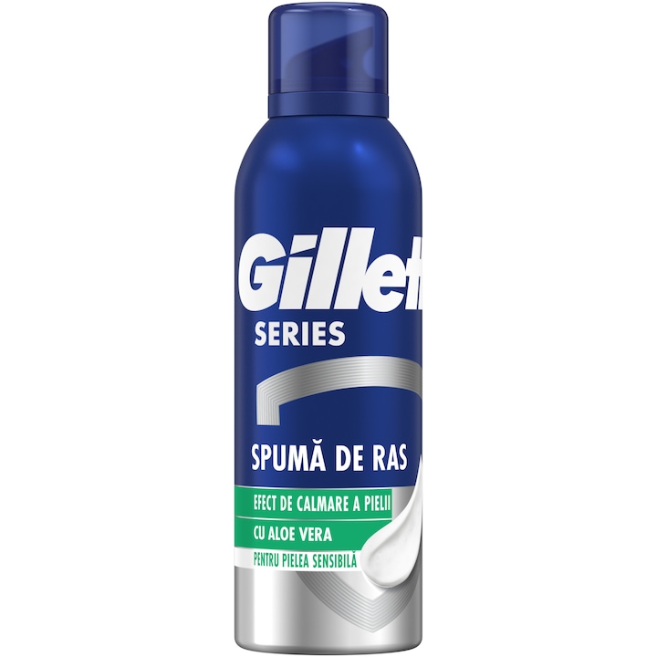 Spuma de ras calmanta Gillette Series cu Aloe Vera, 200 ml