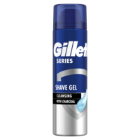 Gel de ras pentru barbati cu efect de curatare Gillette Series cu carbune, protectie completa impotriva iritatiei, 200 ml