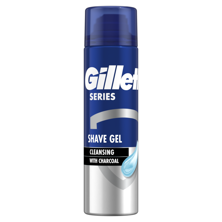 Gel de ras pentru barbati cu efect de curatare Gillette Series cu carbune, protectie completa impotriva iritatiei, 200 ml