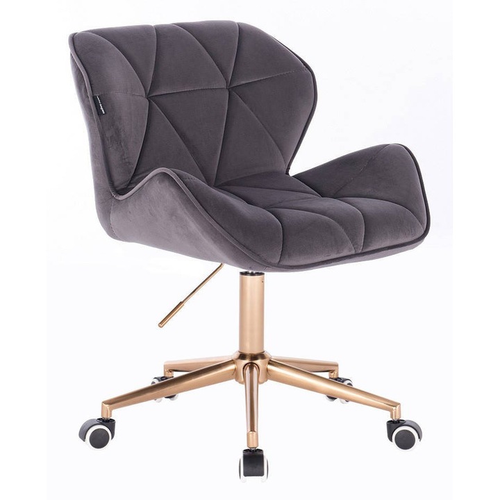 HR111K Grafit modern velúr szék arany lábbal