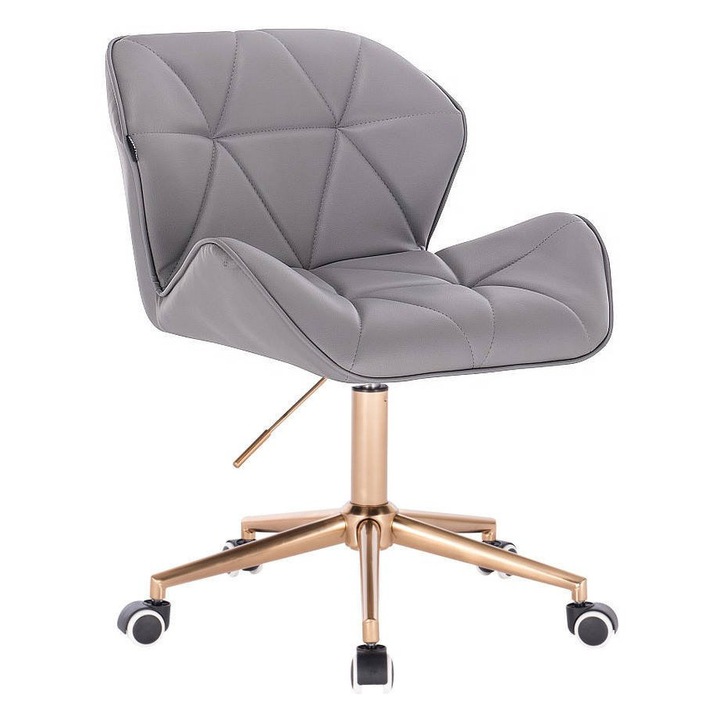 HR111K Szürke modern műbőr szék arany lábbal