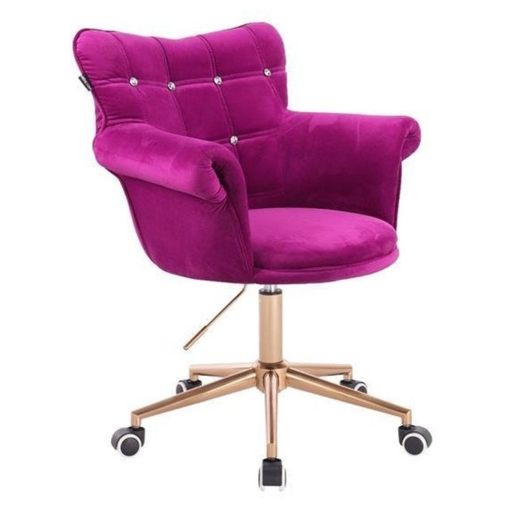 HR804CK Fukszia modern velúr szék arany lábbal