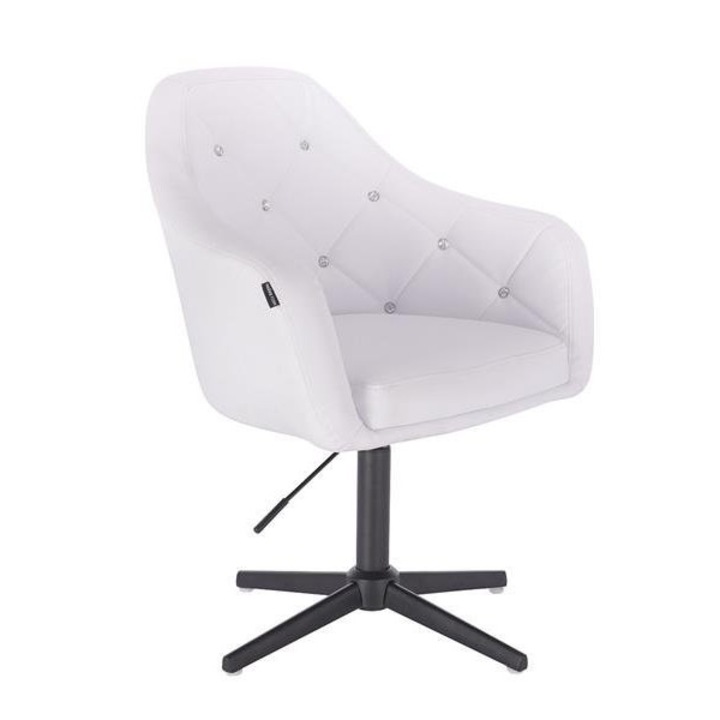 Scaun de birou, Votana, HR830CROSS, Alb, Piele ecologica, 40 x 68 x 90 cm