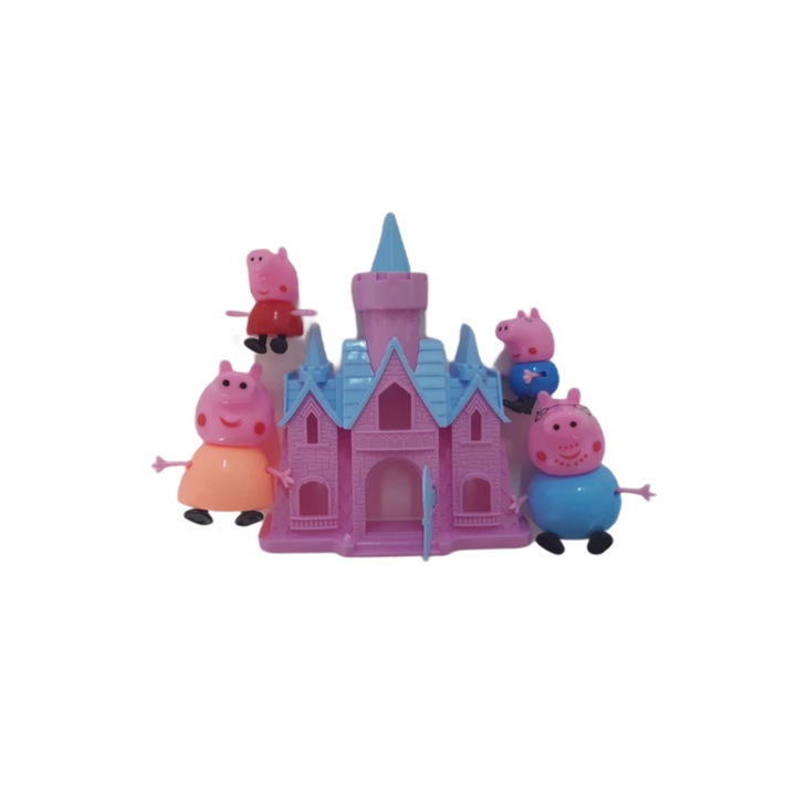 Peppa Pig, комплект сглобени фигурки Happy Family от серията играчки Peppa Pig, розово, NRS-BBL4720