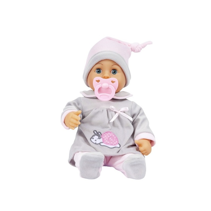 Interaktív baba baba bársony ruhákkal és etetési kiegészítőkkel First Words Baby 38 cm