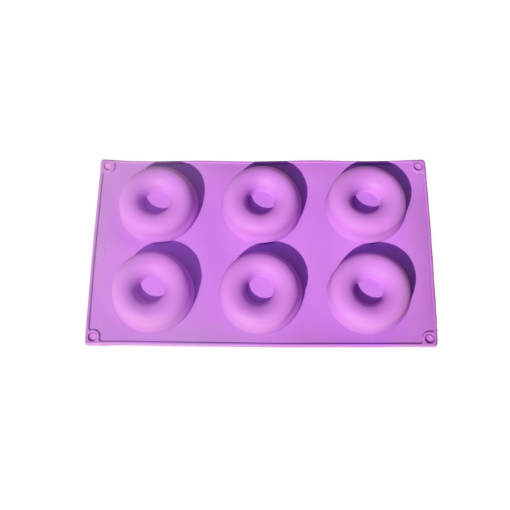Forma silicon model gogosi, 6 bucati, violet, 28x20cm