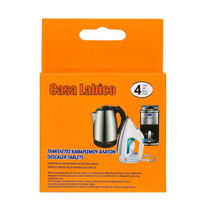 Таблетки - препарат за премахване на котлен камък, препоръчва се за ютия, кана, 4 бр