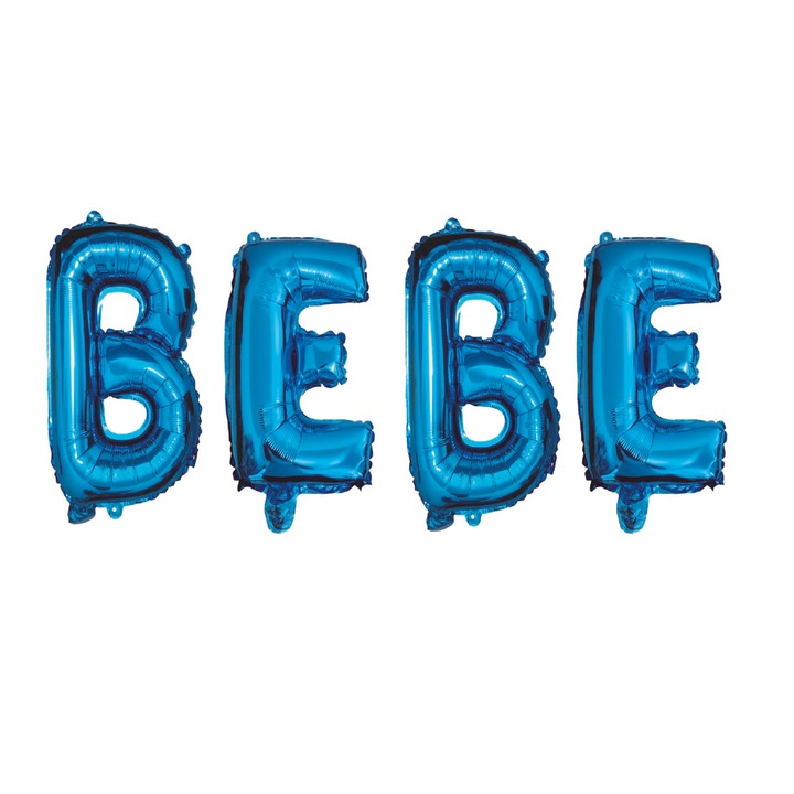 Set Baloane Numele Bebe, Albastru,40Cm