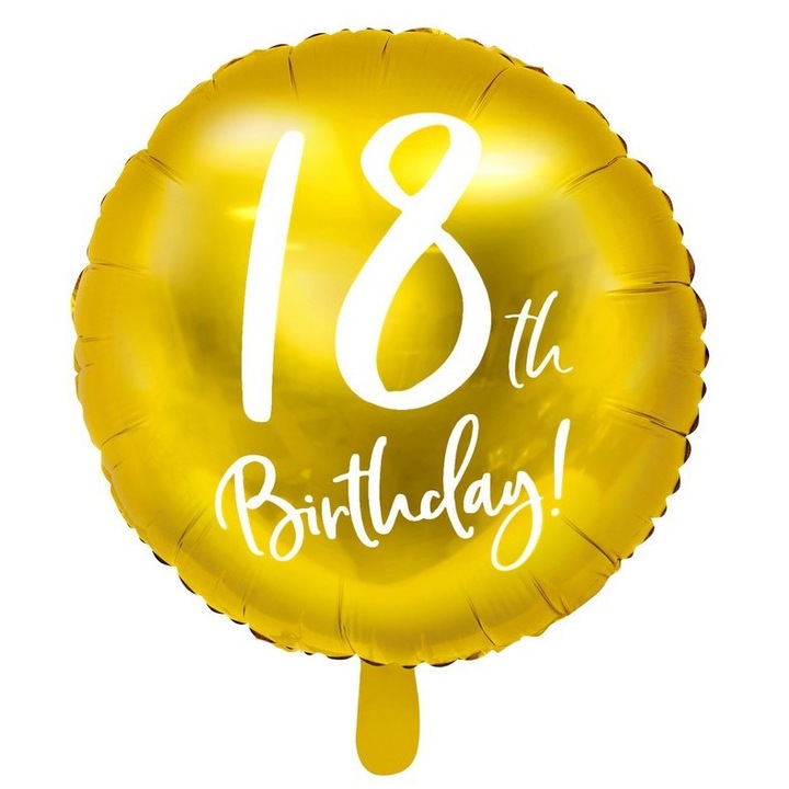 Balon foliowy 18th Birthday 45 cm złoty