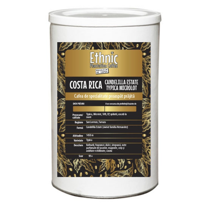 Специално кафе Costa Rica Candelilla Estate Typica Microlot Arabica, печени зърна, Ethnic Plantation Coffee, 400g