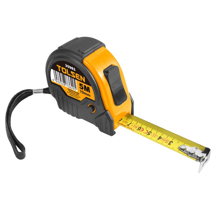 Ruleta Tolsen, 3 m x 16 mm, capac moale din PVC