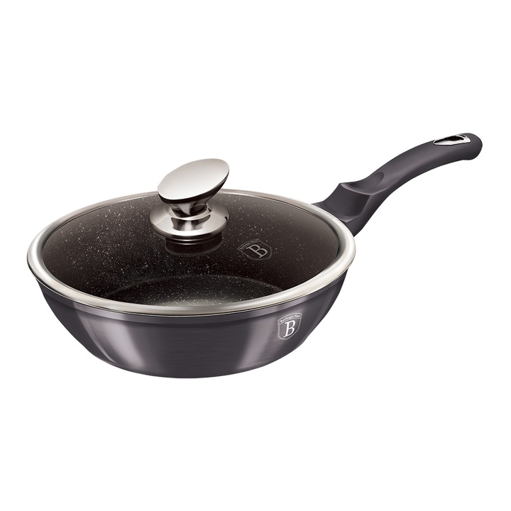 Тиган с капак BerlingerHaus Metallic Line Carbon Pro Edition, Дълбок, 24см