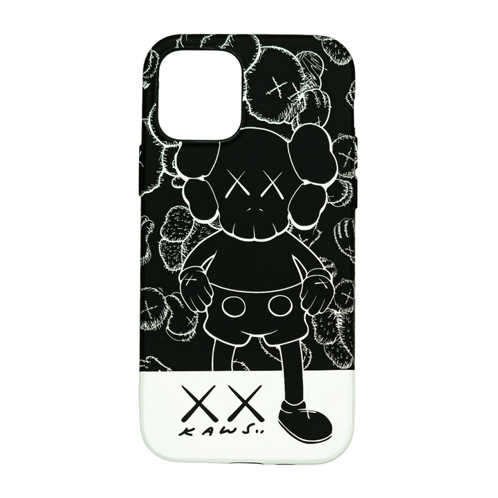 Husa de telefon, LUXO, compatibil cu iPhone 12 / 12 Pro, model StepOut Kaws cu efect fosforescent, TPU, multicolor
