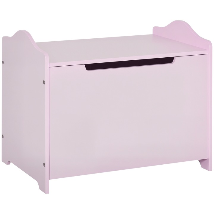 Cufar de jucarii, Homcom, MDF, Piston pneumatic, 60 x 40 x 48 cm, Roz