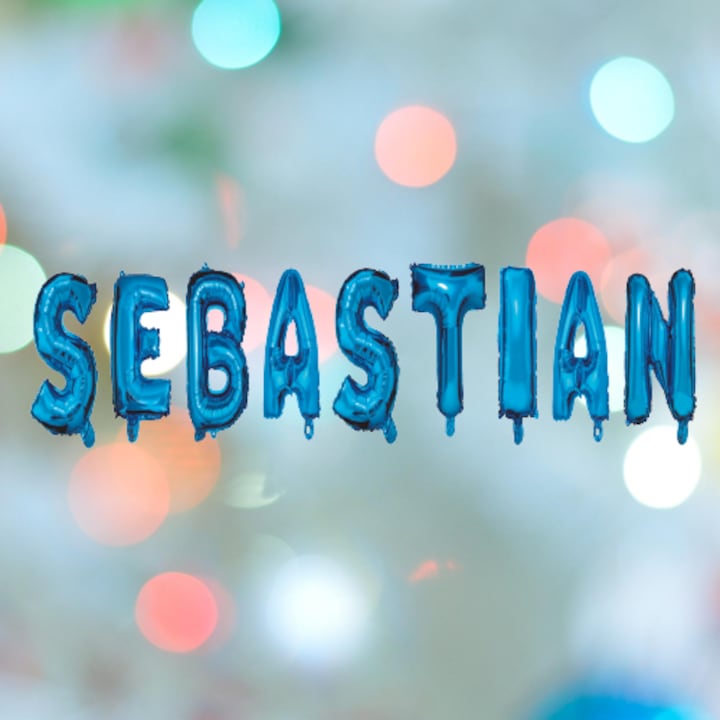 OEM Sebastian név lufi betű készlet, 40 cm, kék