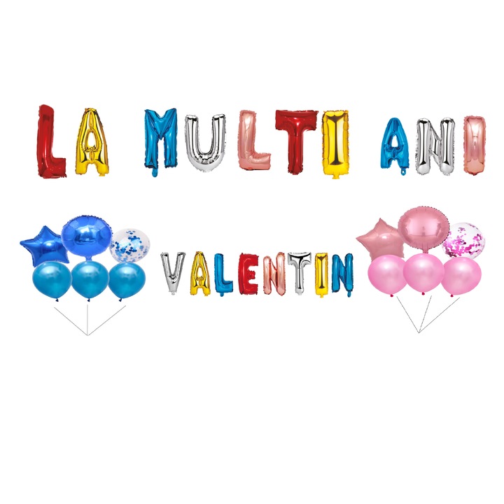 Boldog Valentin-napot lufi szett, tortafeltét, többszínű, 35 db