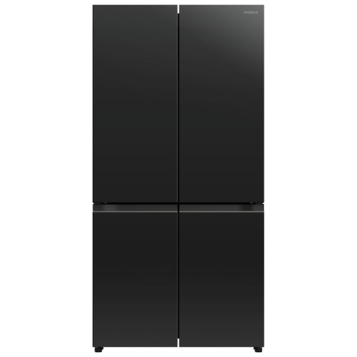 Двукрилен хладилник с фризер Hitachi R-WB640PRU1 (GCK), 569 литра, No Frost, Инверторен компресор, Клас F, Черно стъкло